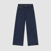 Vaqueros sencillos de pierna ancha en color liso